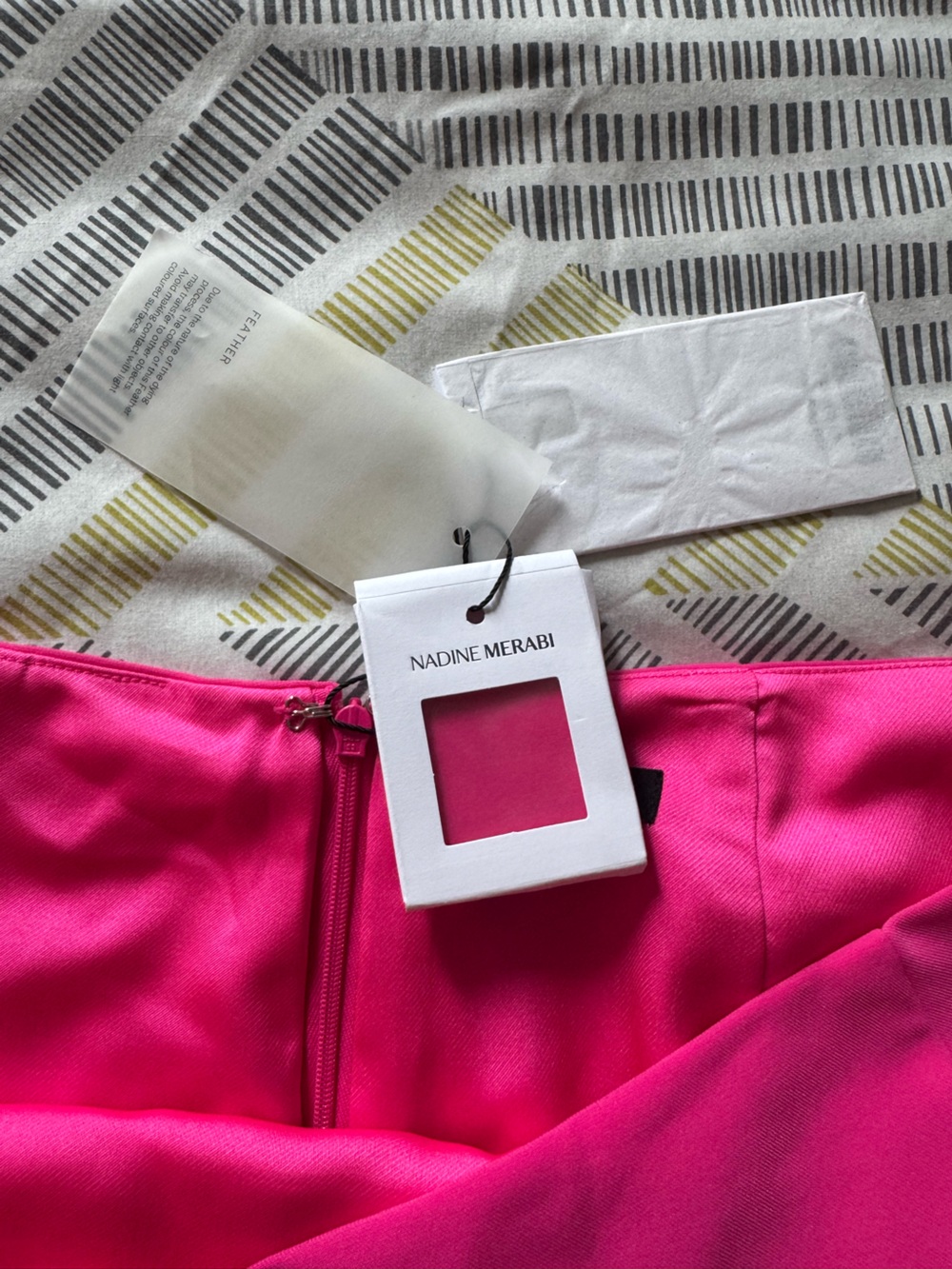 Nadine Merabi Mia Pink Feather Skirt, BNWT. Size L. - Picture 7 of 12